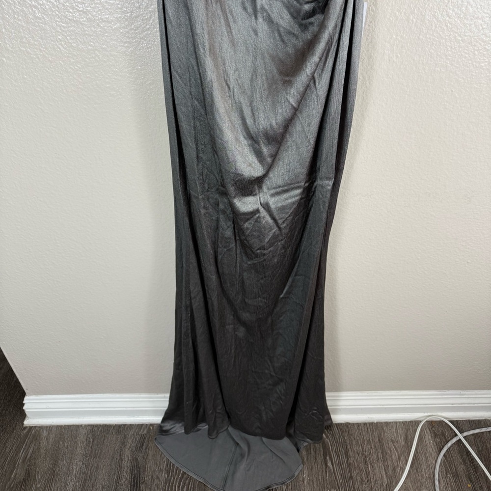 Michael Costello Gray Silver Maxi Gown - Picture 3 of 9